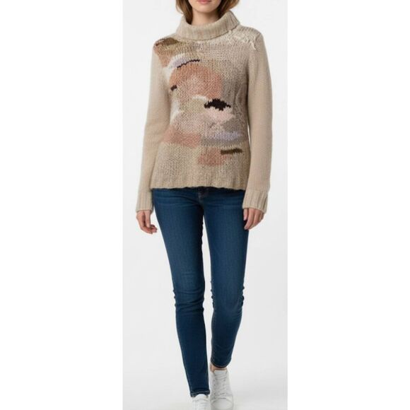 Far away from close women medium kid mohair alpaca sweater tan anthropologie - Picture 1 of 9